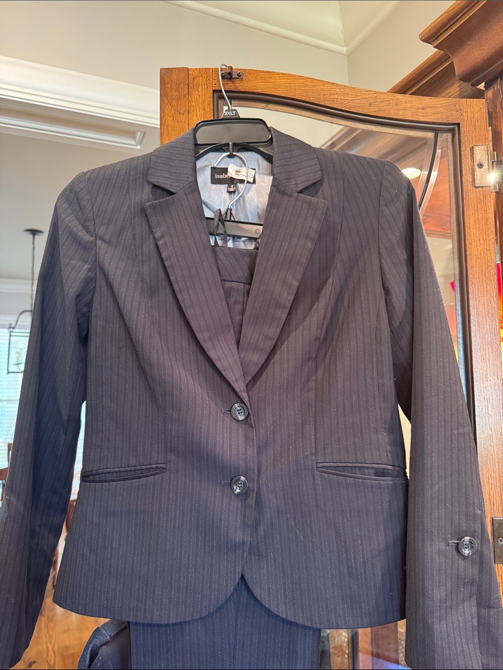 Classic Navy Pinstripe Women's Suit 6